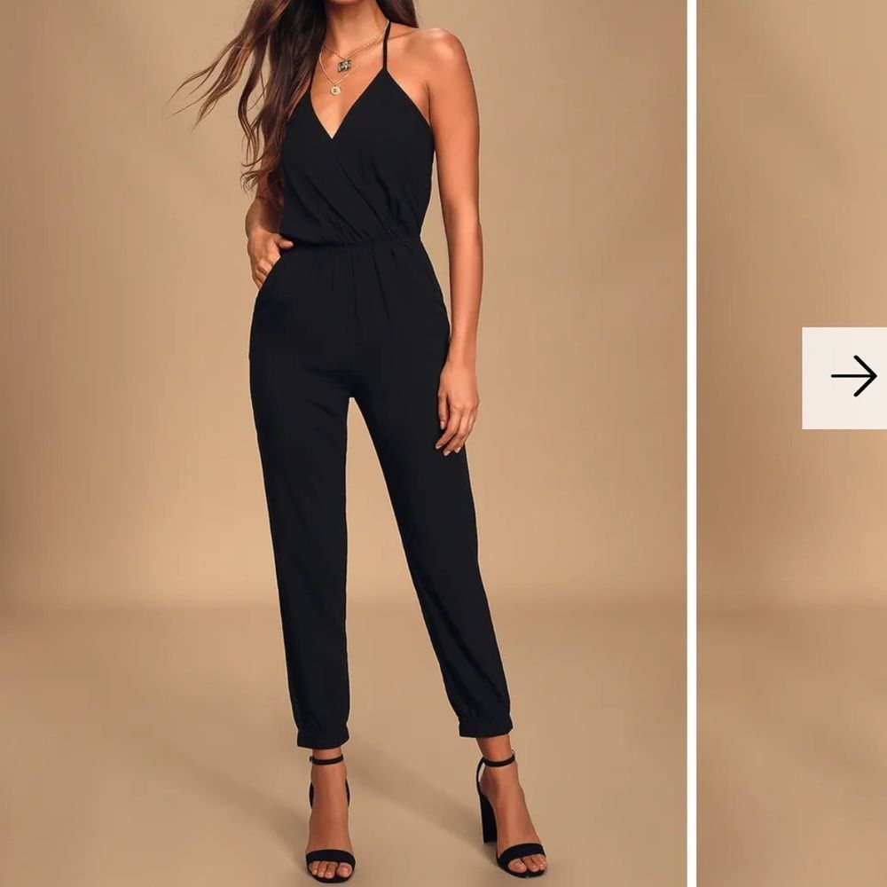 Learning To Fly Black Halter Jumpsuit Xs